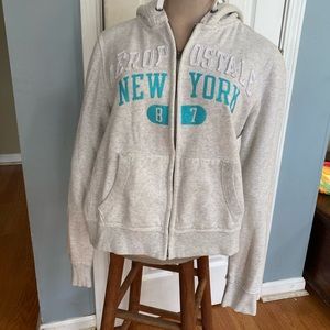Light Grey Hooded Zip Up Jacket